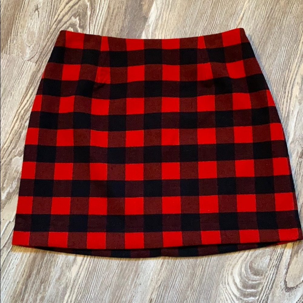 Buffalo plaid wool mini